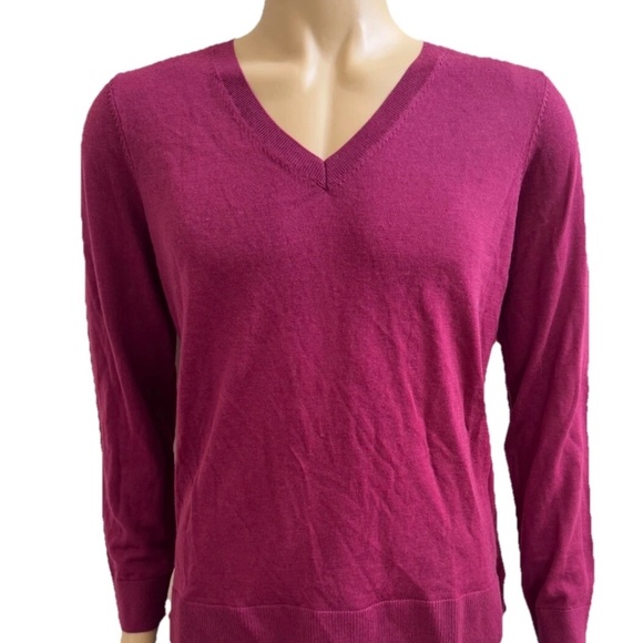 Katherine Barclay 100% Merino Extra Fine Wool Crewneck Sweater Raspberry Brown - Picture 1 of 7